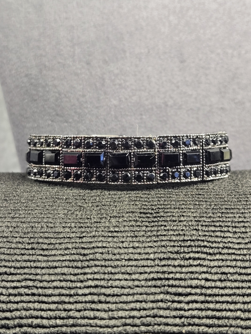 Madewell Black Faceted Crystal Stretch Bracelet